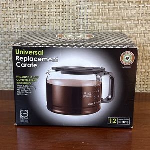NIB 12 Cup Universal Glass Replacement Carafe Automatic for Coffee Maker